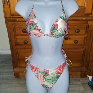 Sz.M*Kian D Los Angeles*2 Pc. Tropical Print String Bikini